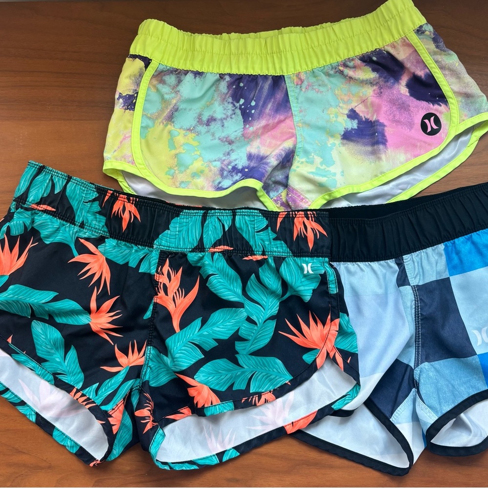 Hurley Women’s Board Shorts Bundle of 3 – Colorful Prints Like New
